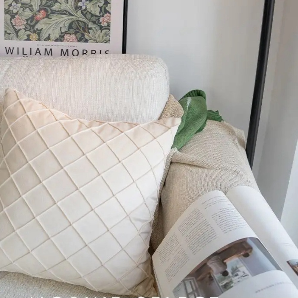 2 pcs Pillow Cover Decorative Square Soft Solid Pillowcase Brand New